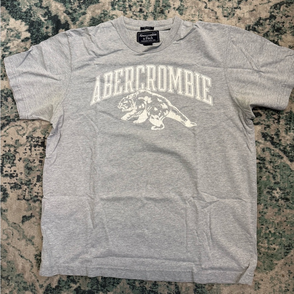 Vintage Abercrombie & Fitch Gray Men's T-Shirt